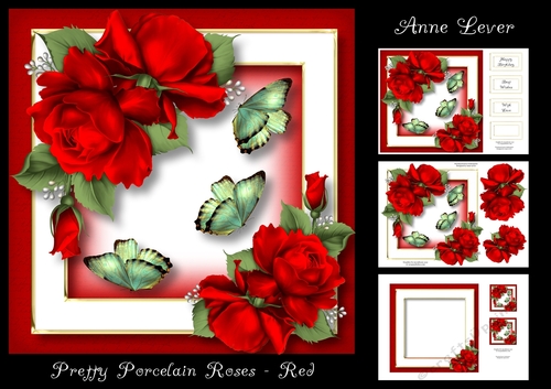 Pretty Porcelain Roses - Red
