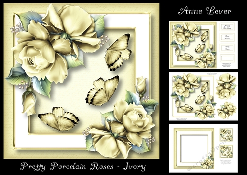 Pretty Porcelain Roses - Ivory