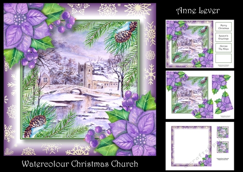 Watercolour Christmas Church