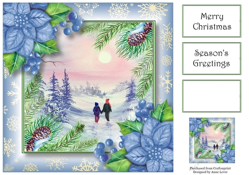 Watercolour Christmas Stroll 8x8