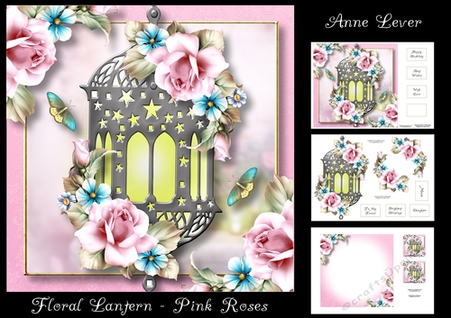 Floral lantern - Pink Roses