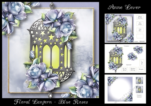 Floral lantern - Blue Roses