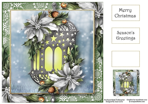 The Poinsettia Lantern - Silver 8x8