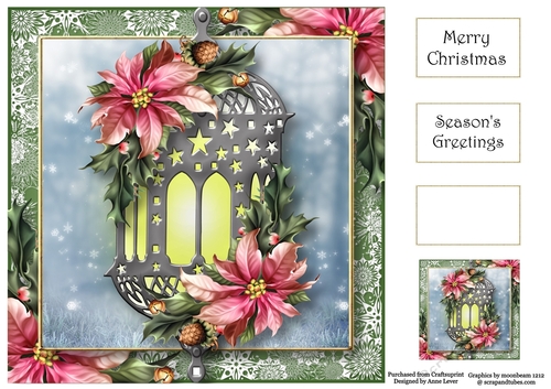 The Poinsettia Lantern - Pink 8x8