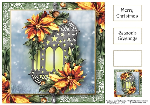 The Poinsettia Lantern - Warm Orange 8x8