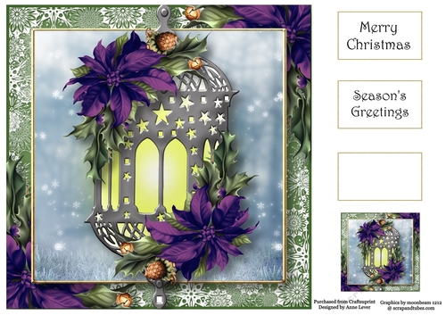 The Poinsettia Lantern - Purple 8x8