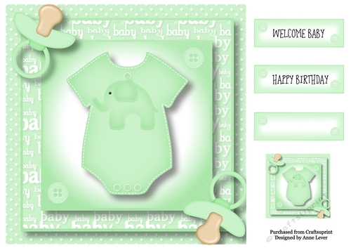 Welcome Baby - Mint Green 8x8