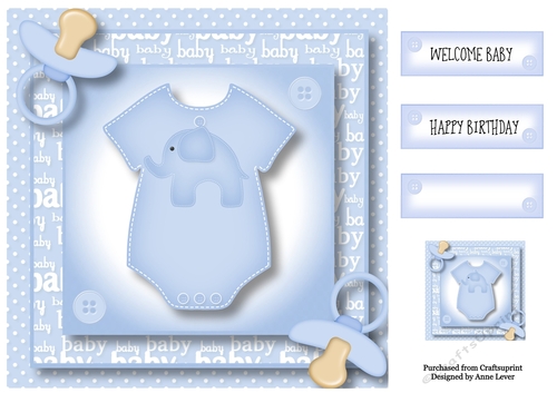 Welcome Baby - Blue 8x8