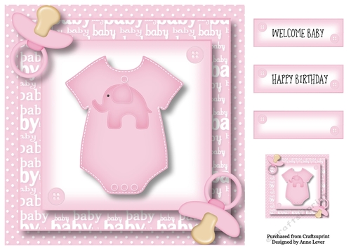 Welcome Baby - Pink 8x8