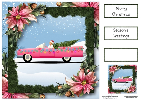 Bringing Home The Tree - Pink 8x8