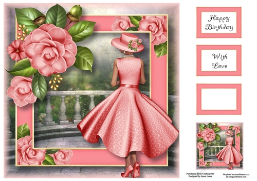 Lady Camellia - Pink 8x8