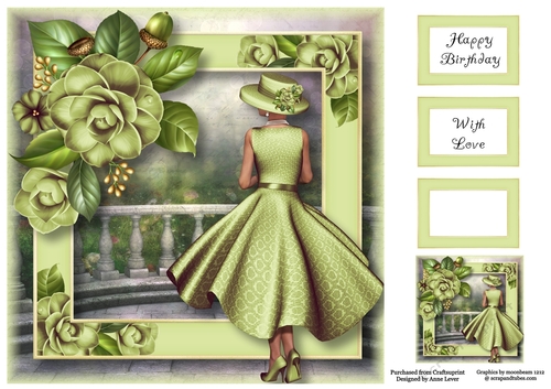 Lady Camellia - Pistachio 8x8