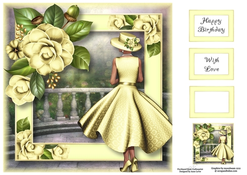 Lady Camellia - Ivory 8x8