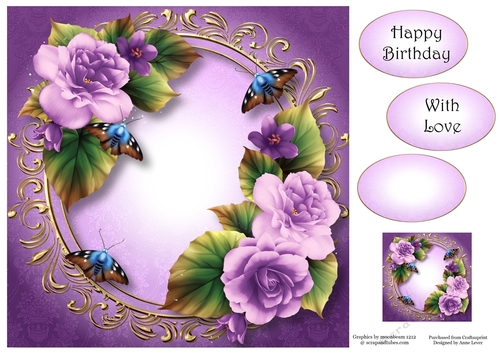 Beautiful Begonias - Pale Purple 8x8