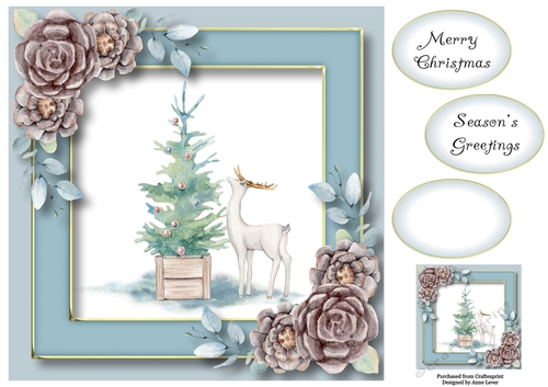 White Stag Christmas Tree 8x8