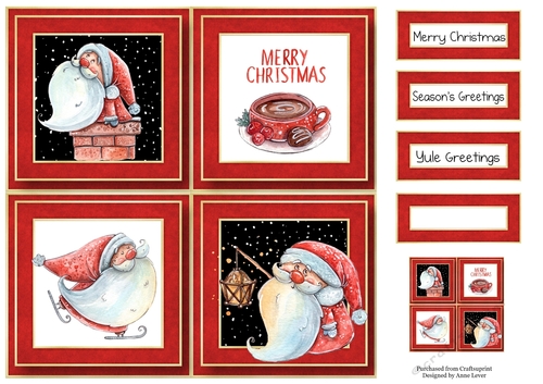 Christmas Santa Quad Frame 8x8