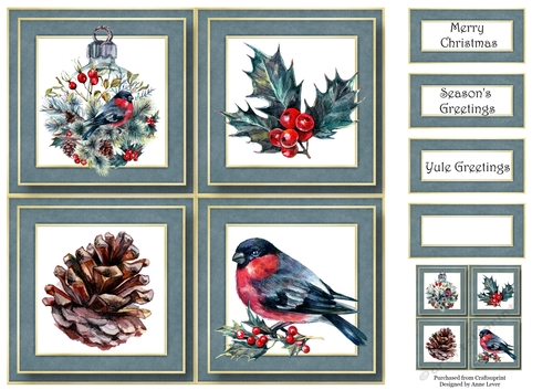 Beautiful Watercolour Christmas Quad Frame 8x8