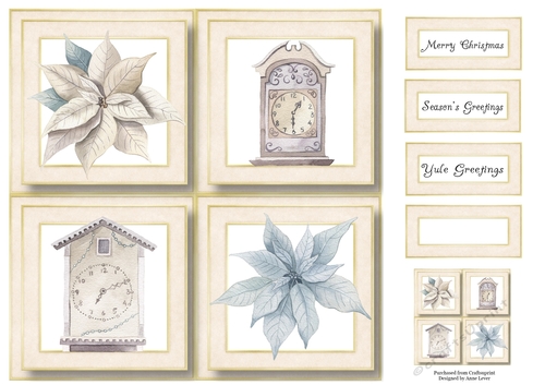 Christmas Clocks Quad Frame 8x8