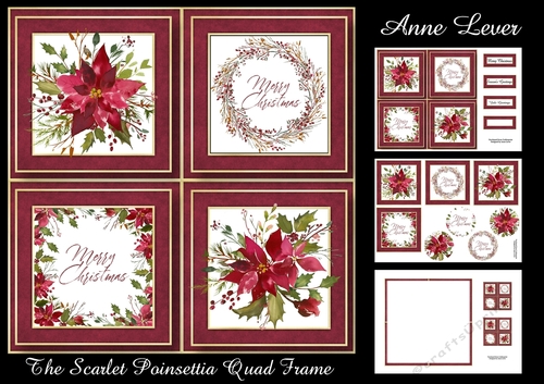 The Scarlet Poinsettia Quad Frame