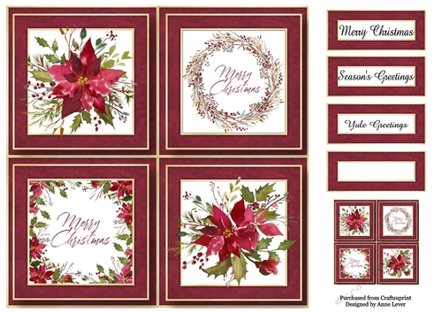 The Scarlet Poinsettia Quad Frame 8x8