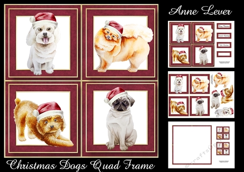 Christmas Dogs Quad Frame
