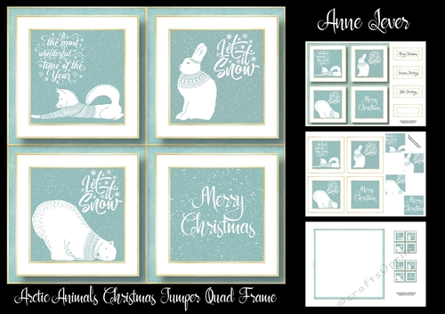 Arctic Animals Christmas Jumper Quad Frame