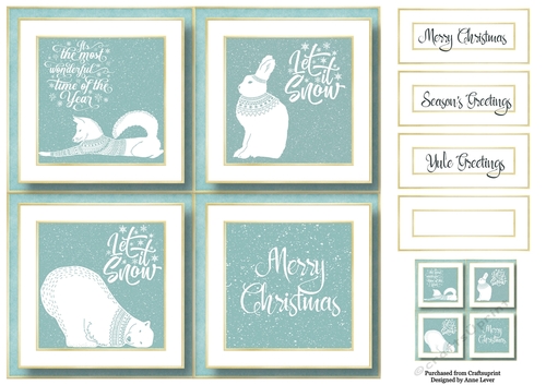 Arctic Animals Christmas Jumper Quad Frame 8x8