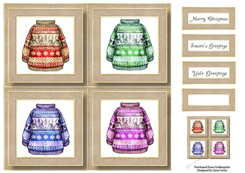Christmas Jumper Quad Frame 8x8