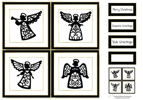 Christmas Angels Quad Frame 8x8