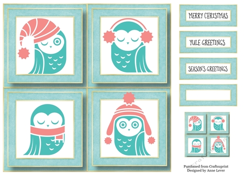 Winter Owls Quad Frame 8x8