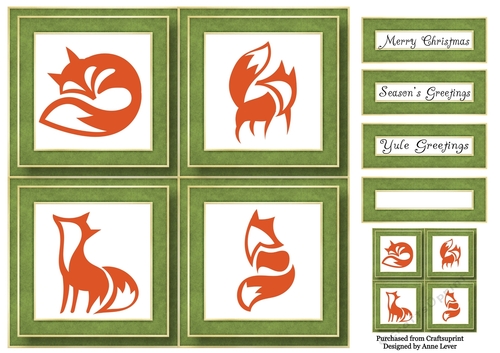 Christmas Foxes Quad Frame 8x8