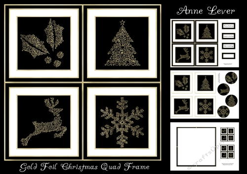 Gold Foil Christmas Quad Frame