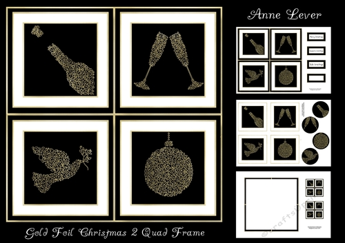 Gold Foil Christmas 2 Quad Frame