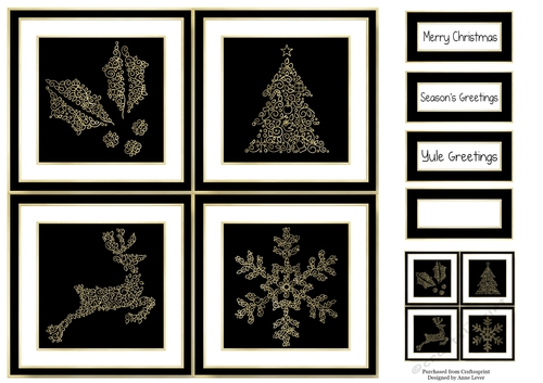 Gold Foil Christmas Quad Frame 8x8