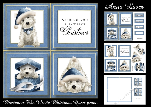 Chesterton The Westie Christmas Quad Frame