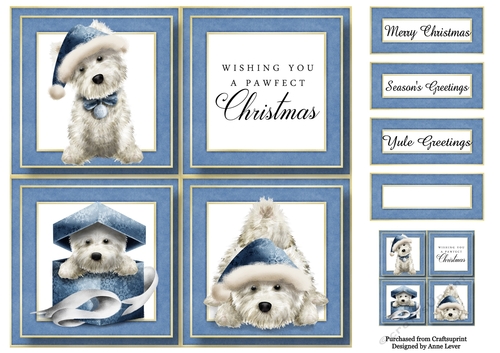 Chesterton The Westie Christmas Quad Frame 8x8