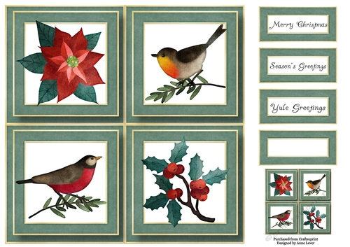 Vintage Watercolour Christmas Quad Frame 8x8
