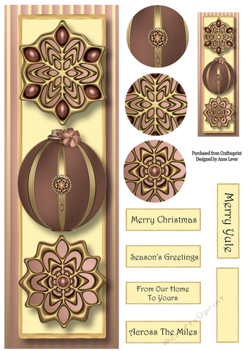 Beautiful Baubles - Vintage Rose & Gold 8x8