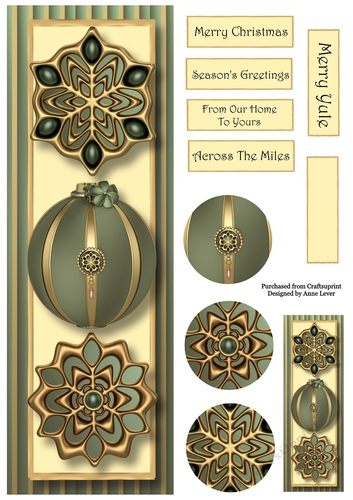 Beautiful Baubles - Sage & Gold 8x8