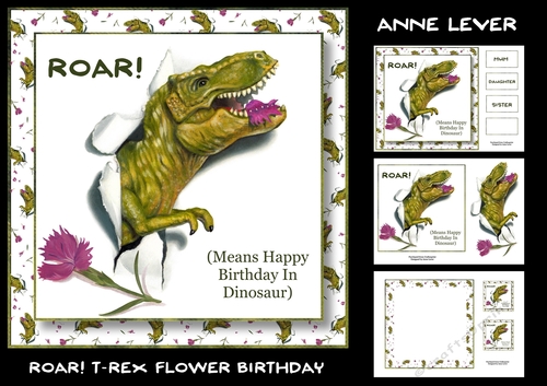 Roar! T-Rex Flower Birthday