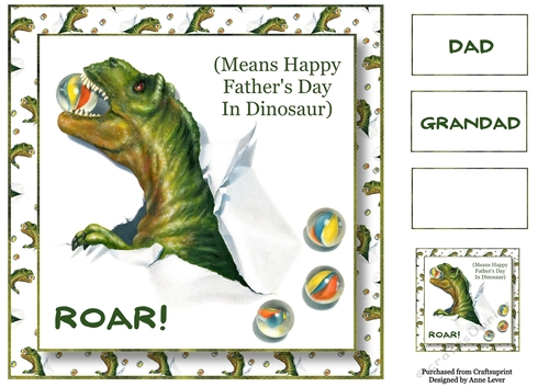 Roar! T-Rex Fathers Day 8x8