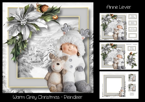 Warm Grey Christmas - Reindeer