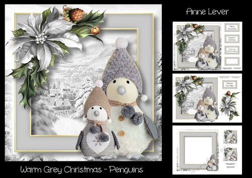 Warm Grey Christmas - Penguins