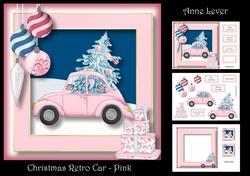 Christmas Retro Car - Pink