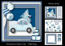 Christmas Retro Car - Pale Blue