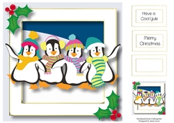 Dancing Christmas Penguins 8x8