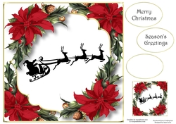 Christmas Silhouette - Santa & His Sleigh 8x8