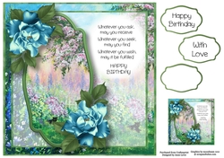 Scenic Verse Birthday - Blue Roses 8x8