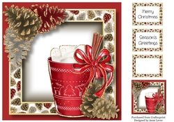 Christmas Glitter Hot Chocolate - Red 8x8
