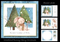 Woodland Bunny Merry Christmas